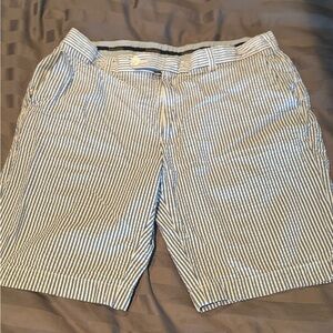 Brooks Brothers Blue and White Flat Front Shorts